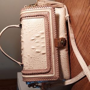 Brahmin Cream w/Tan Trim Satchel